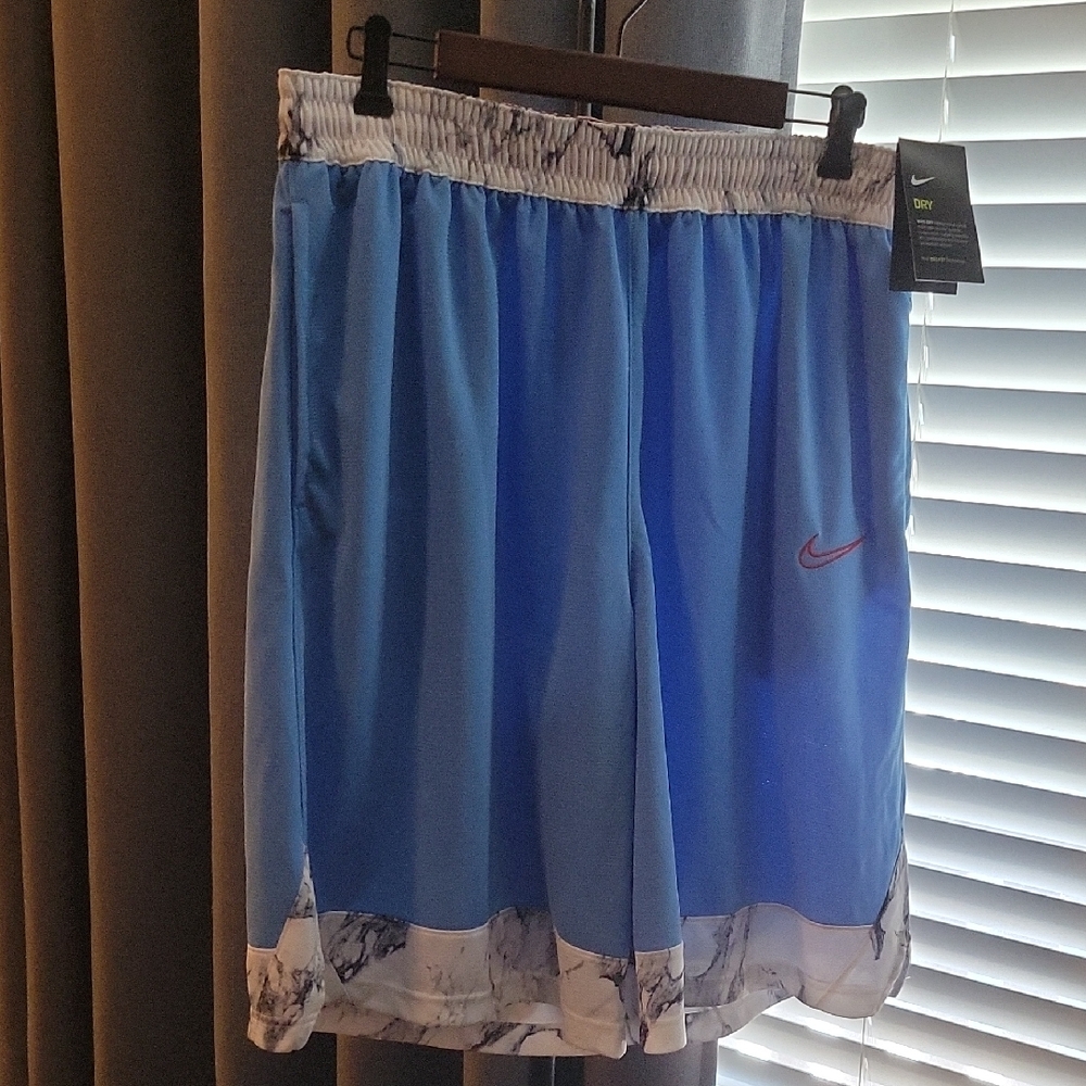 NWT NIKE Dri-FIT Icon Basketball Shorts Blue Marble Print